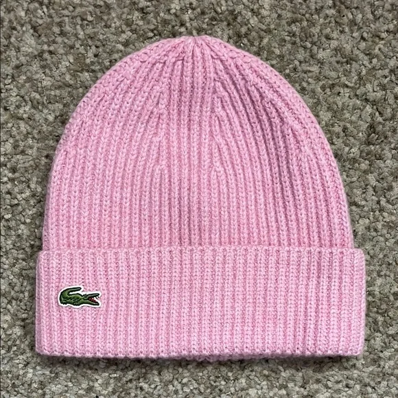 Lacoste | Accessories | Lacoste Pink 0 Wool Knit Beanie Hat  display picture 1